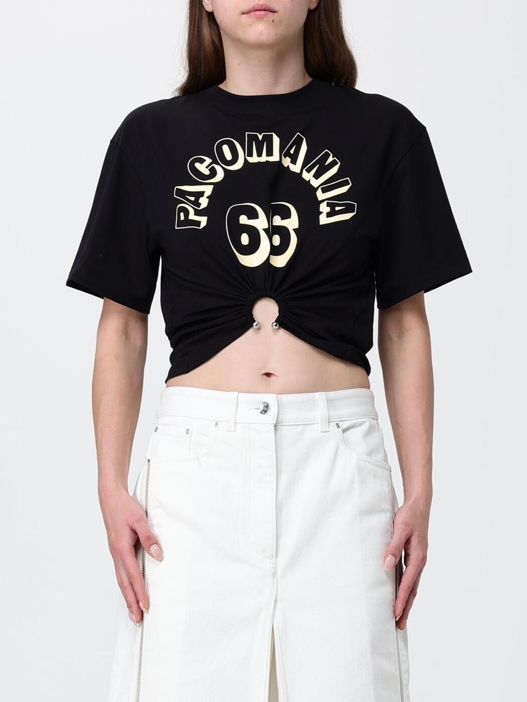 ラバンヌ RABANNE スポーツシャツ ティーシャツ レディース 黒いこと T-shirts and polo shirts 26PJTE030CO0555 関税 貨物輸送無料 2026SS gi