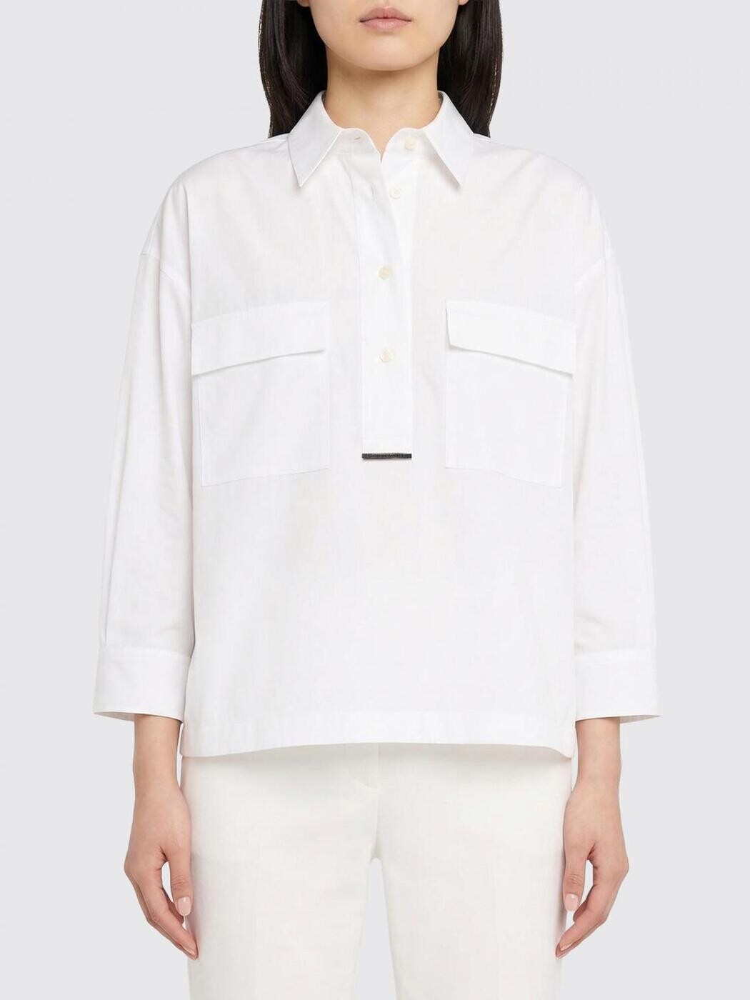 ブルネロクチネリ BRUNELLO CUCINELLI シャツ レディース ホワイト Shirts MH772NA905 White 関税 送料無料 2026SS gi｜BRANDSHOP「il Tesoro」