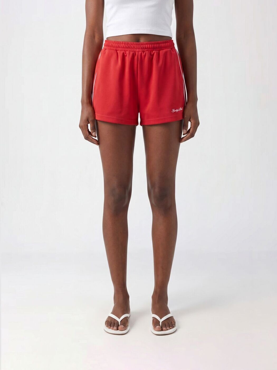 スポーティアンドリッチ SPORTY RICH デニムショーツ ショーツ レディース レッド Denim shorts SH061710326RE33|098 Red 関税 送料無料 2026SS gi｜BRANDSHOP「il Tesoro」