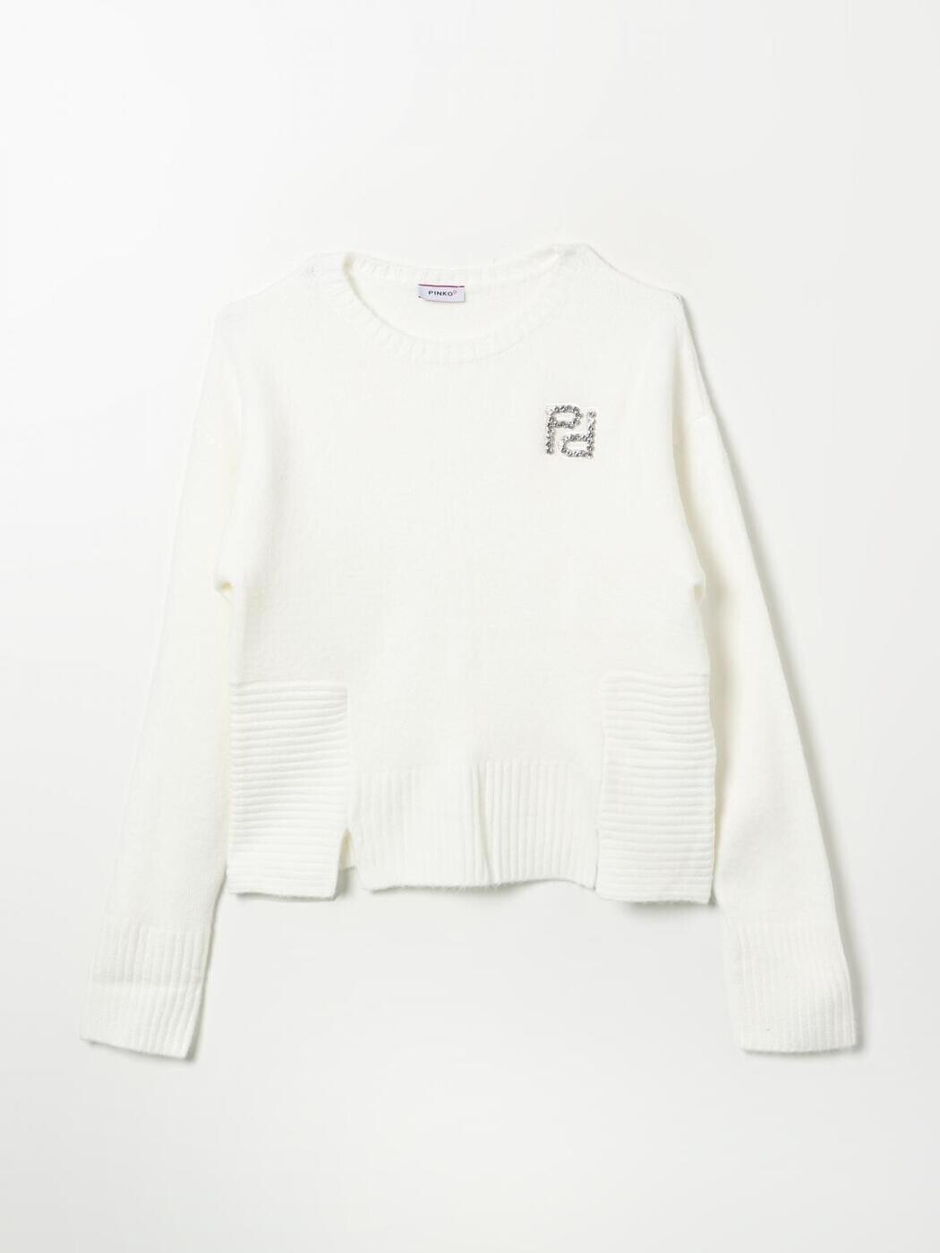 ピンコキッズ PINKO KIDS クルーネックジャンパー ニットウェア ガールズ ホワイト Crew neck jumpers F4PIJGJP016 White 関税 送料無料 2025AW gi|BRANDSHOP「il Tesoro」