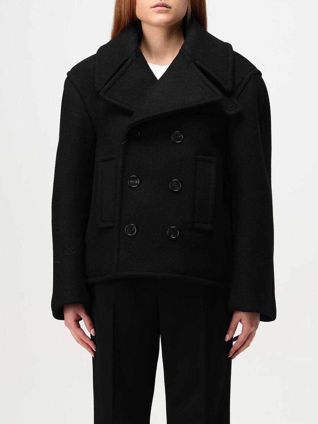 前日 サンローラン SAINT LAURENT PARIS トレンチコート 厚地の外套 レディース 黒いこと Coats and trench coats 810508Y080W 関税 貨物輸送無料 2025AW gi