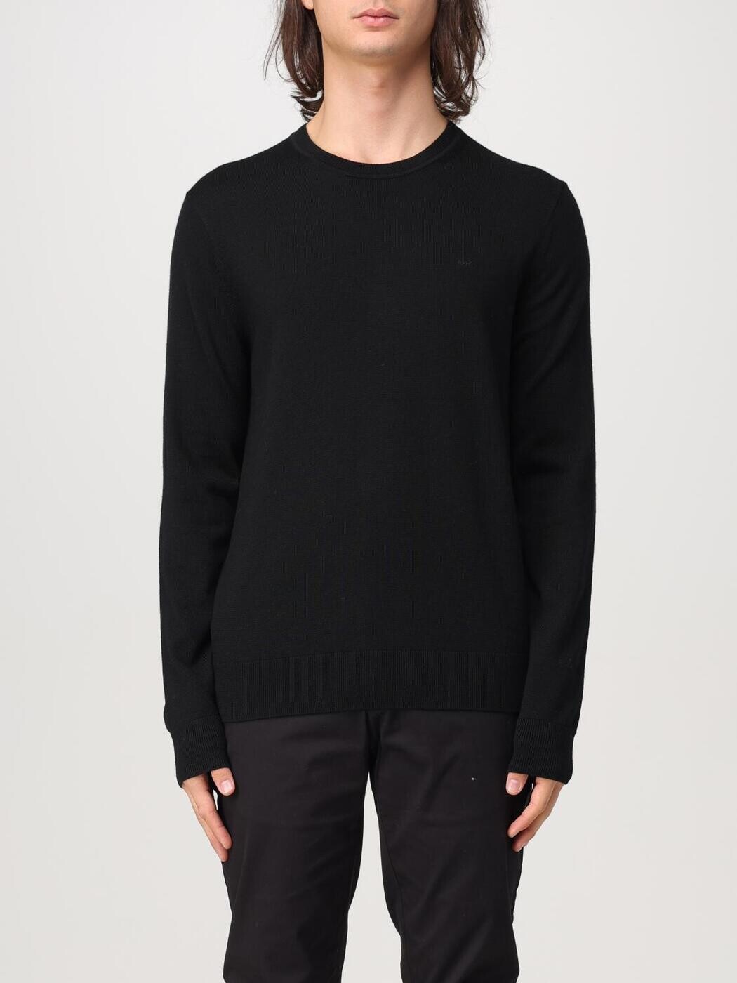マイケル教科課程 MICHAEL KORS プルオーバー 編み物御召しもの メンズ 黒いこと Knitwear CF460F77AP Black 関税 貨物輸送無料 2025AW gi