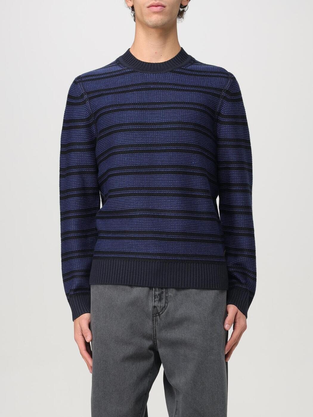 雇い主 BOSS プルオーバー 編み物御召しもの メンズ 青味 Knitwear 50523539 Blue 関税 貨物輸送無料 2025AW gi