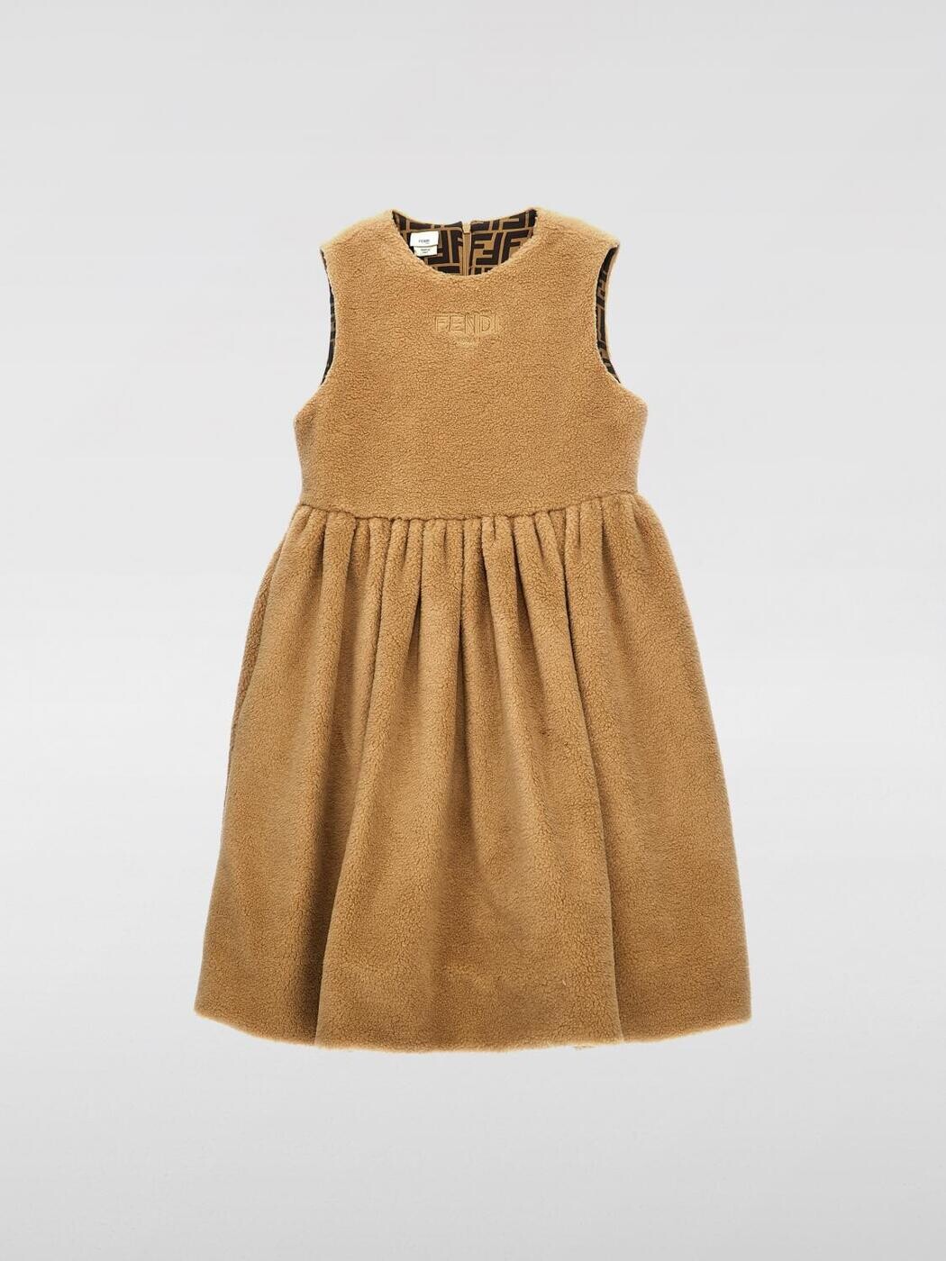 FENDI FENDI ロング御召しもの 御召しもの ガールズ ベージュ Long dresses JFB719ARSK 関税 貨物輸送無料 2025AW gi