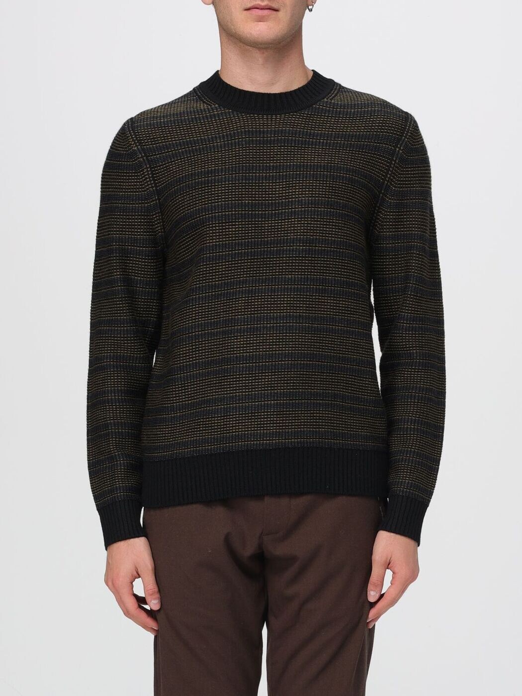 雇い主 BOSS プルオーバー 編み物御召しもの メンズ 黒いこと Knitwear 50523539 Black 関税 貨物輸送無料 2025AW gi