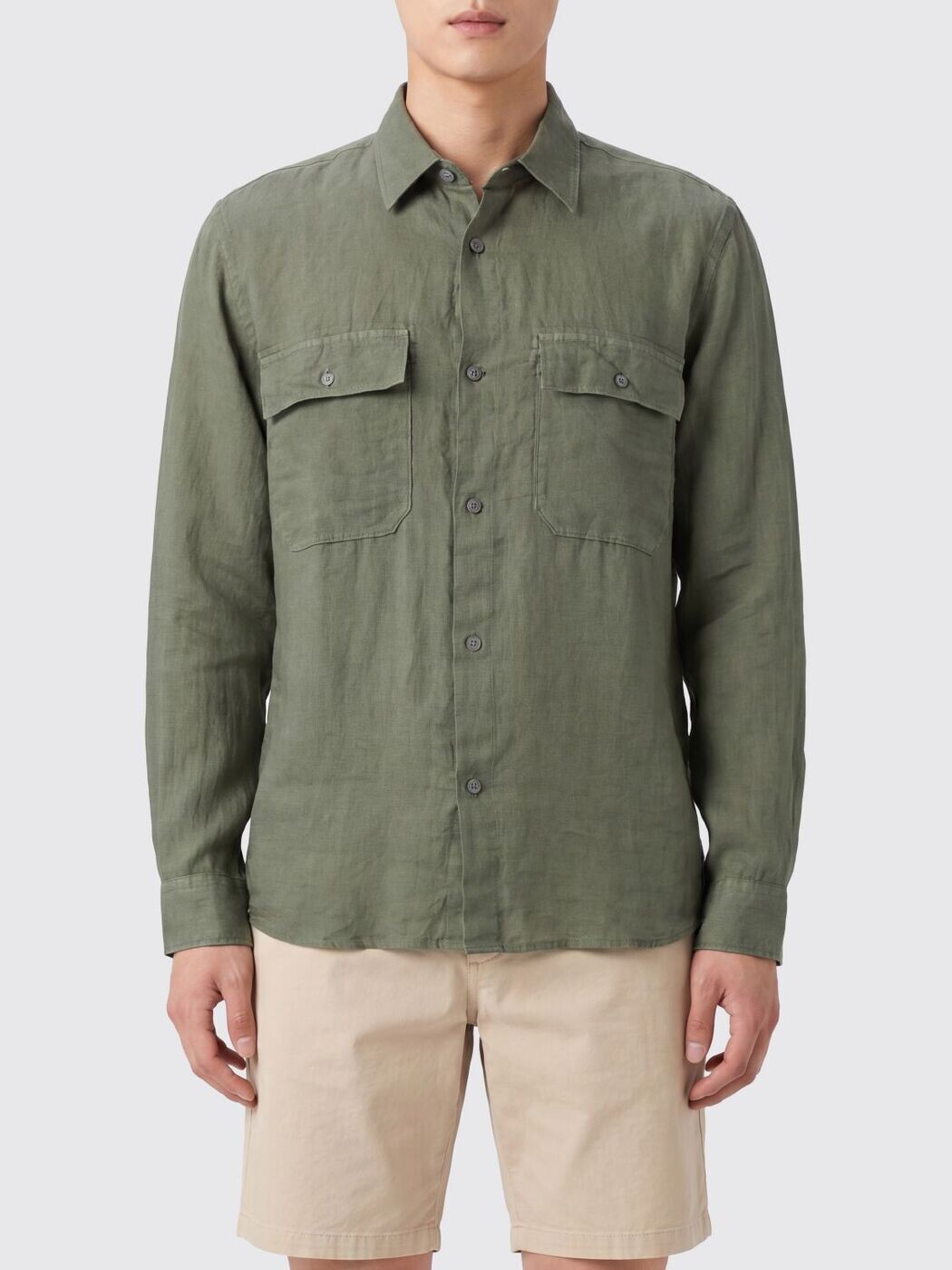 ワンハンドレッドトゥエンティーパーセントリノ 120% LINO シャツ メンズ Shirts 33ALIM19SG0115000 Kaki 関税 送料無料 2026SS gi｜BRANDSHOP「il Tesoro」