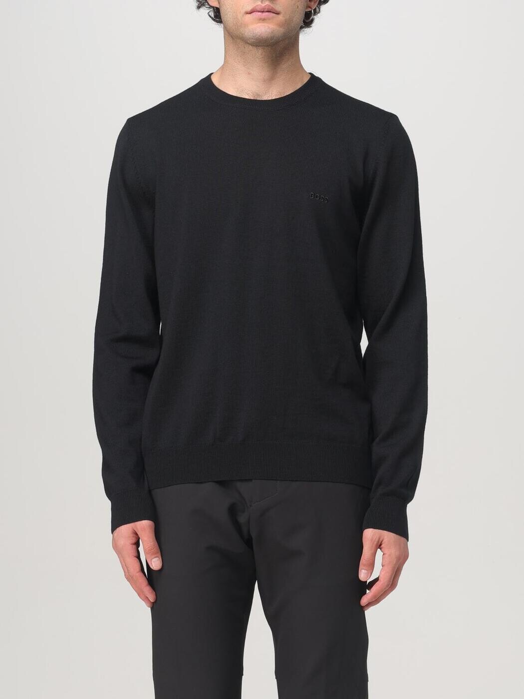 雇い主 BOSS プルオーバー 編み物御召しもの メンズ Knitwear 50476364 Black 1 関税 貨物輸送無料 2023AW gi