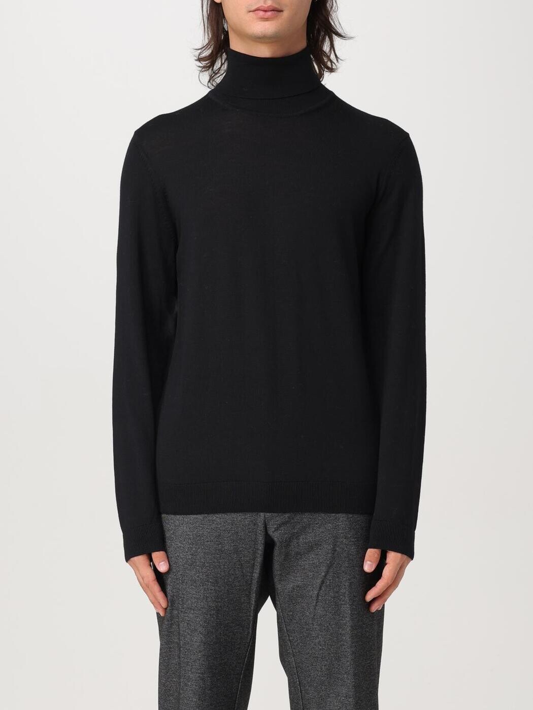 雇い主 BOSS プルオーバー 編み物御召しもの メンズ 黒いこと Knitwear 50468262 Black 関税 貨物輸送無料 2024AW gi