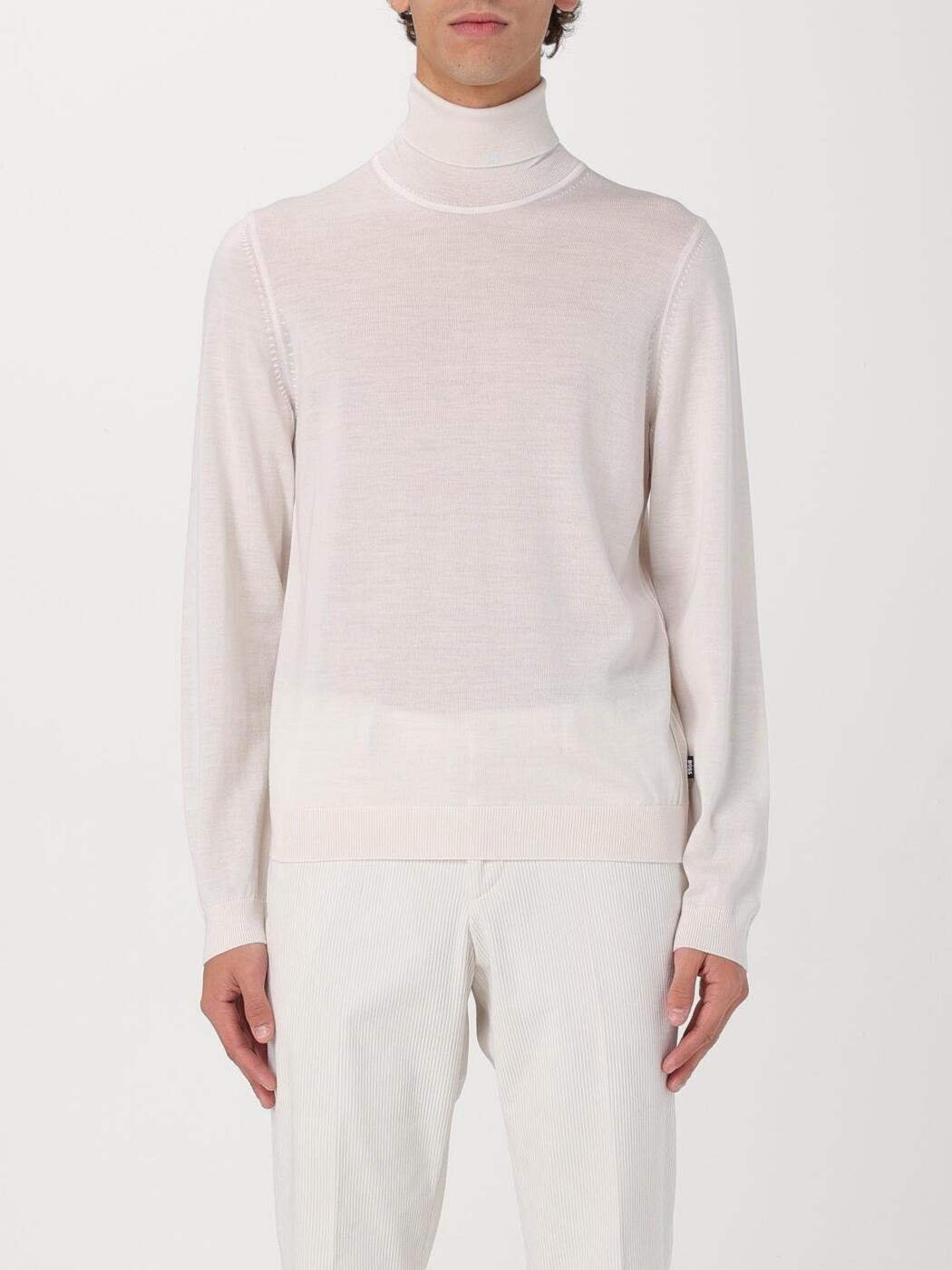 雇い主 BOSS プルオーバー 編み物御召しもの メンズ Knitwear 50468262 Yellow Cream 関税 貨物輸送無料 2024AW gi