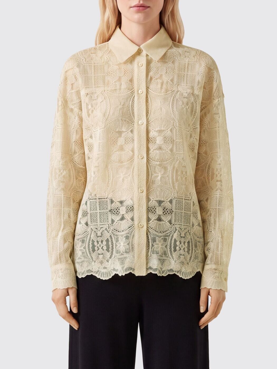 エルマンノ シェルヴィーノ ERMANNO SCERVINO シャツ レディース ブラック Shirts D482K731UCX Black 関税 送料無料 2026SS gi｜BRANDSHOP「il Tesoro」