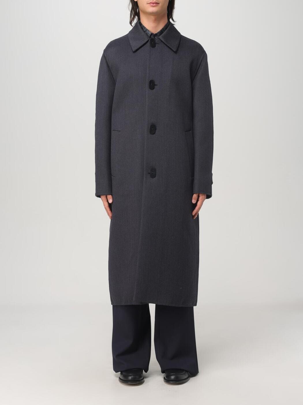 フェンディ FENDI トレンチ 厚地の外套 メンズ 青み Coats and Trench FF0816ASCM 関税 貨物輸送無料 2025AW gi