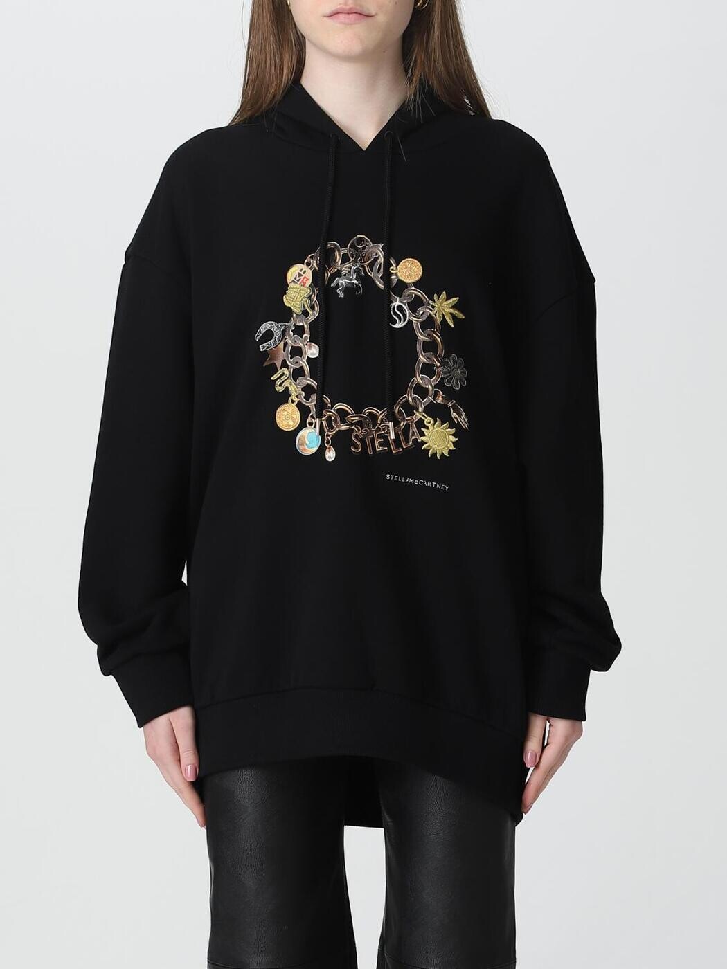 中心柱 ポールマッカートニー STELLA MCCARTNEY 調教師 レディース 黒いこと Sweatshirts 6J01573SPX80 関税 貨物輸送無料 2025AW gi