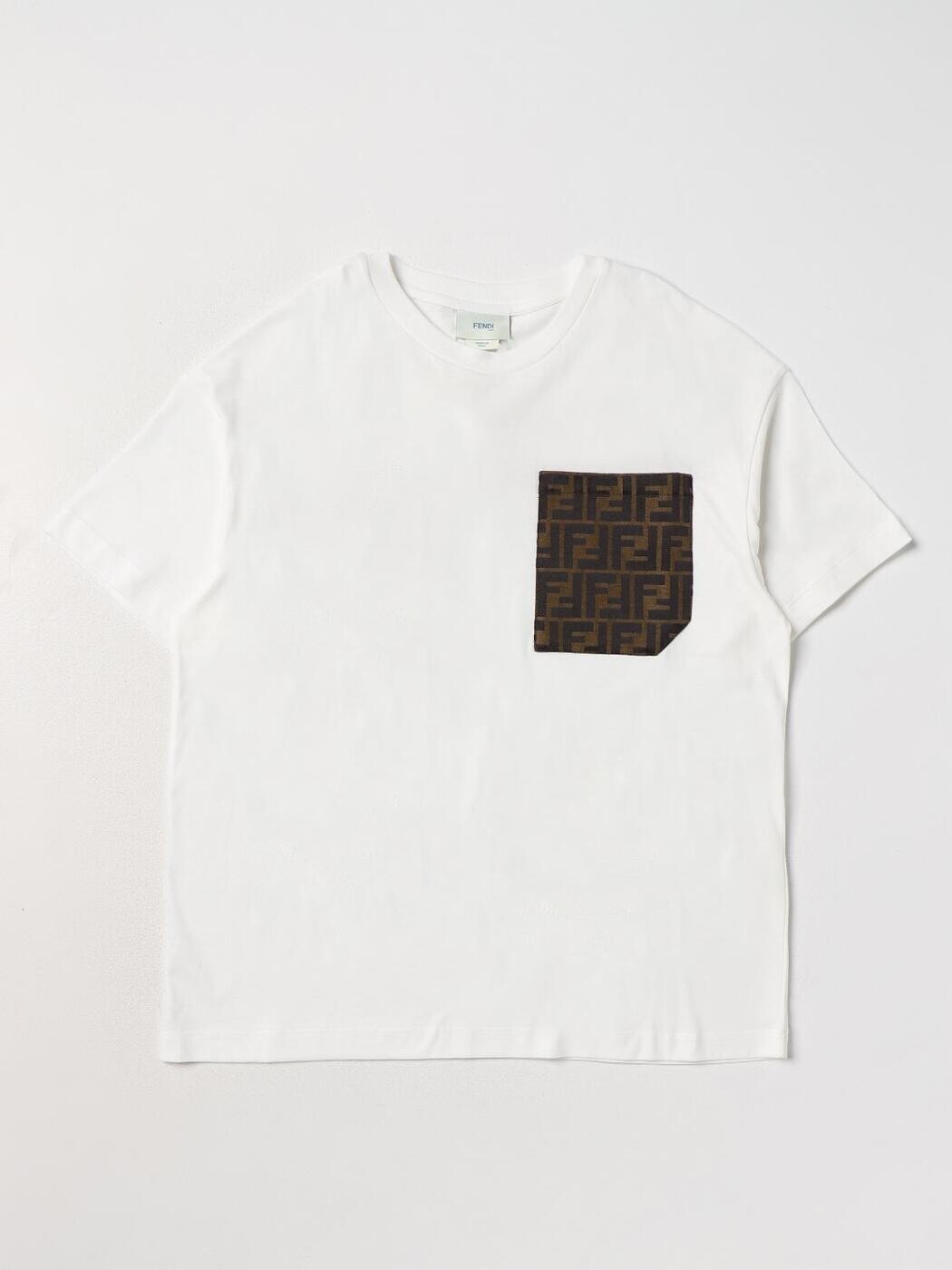 FENDI FENDI ロング衣袂ティーシャツ ティーシャツ ボーイズ 白いこと Long sleeve t-shirts JUI1507AJ 関税 貨物輸送無料 2026SS gi
