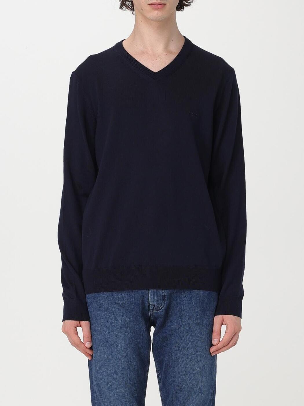 雇い主 BOSS プルオーバー 編み物御召しもの メンズ 青味 Knitwear 50476363 Blue 関税 貨物輸送無料 2023AW gi