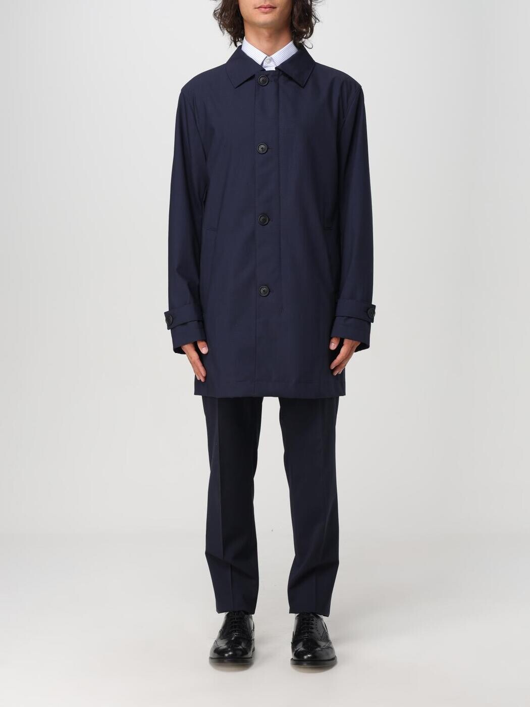 ボス BOSS トレンチ コート メンズ ブルー Coats and Trench 50521591 関税 送料無料 2024AW gi