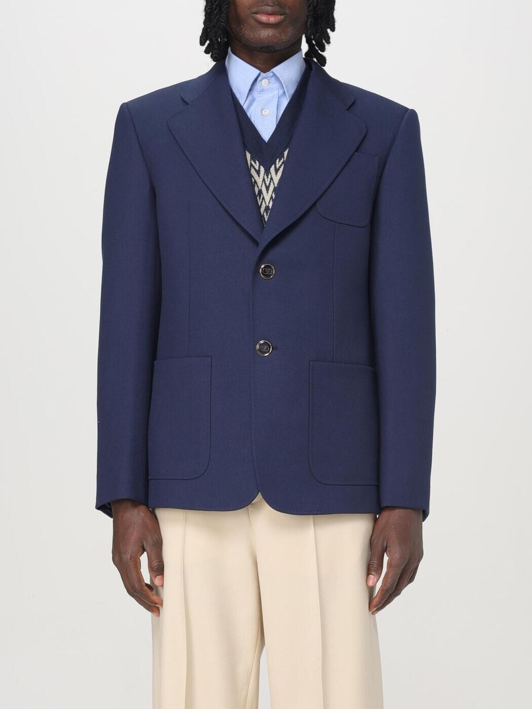 バレンチノ VALENTINO 上衣 メンズ 青み Jackets 6V3CEG959EB 関税 貨物輸送無料 2025AW gi