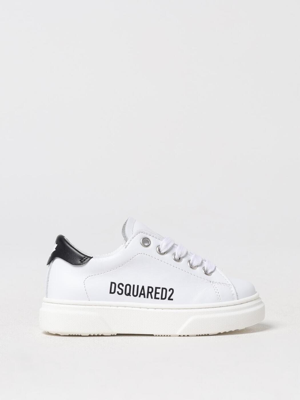 ディースクエアード DSQUARED2 滑っこいスニーカー スニーカー ボーイズ 白いこと Flat sneakers 80206 関税 貨物輸送無料 2025AW gi キッズ・ベビー・マタニティ-キッズファッション-靴