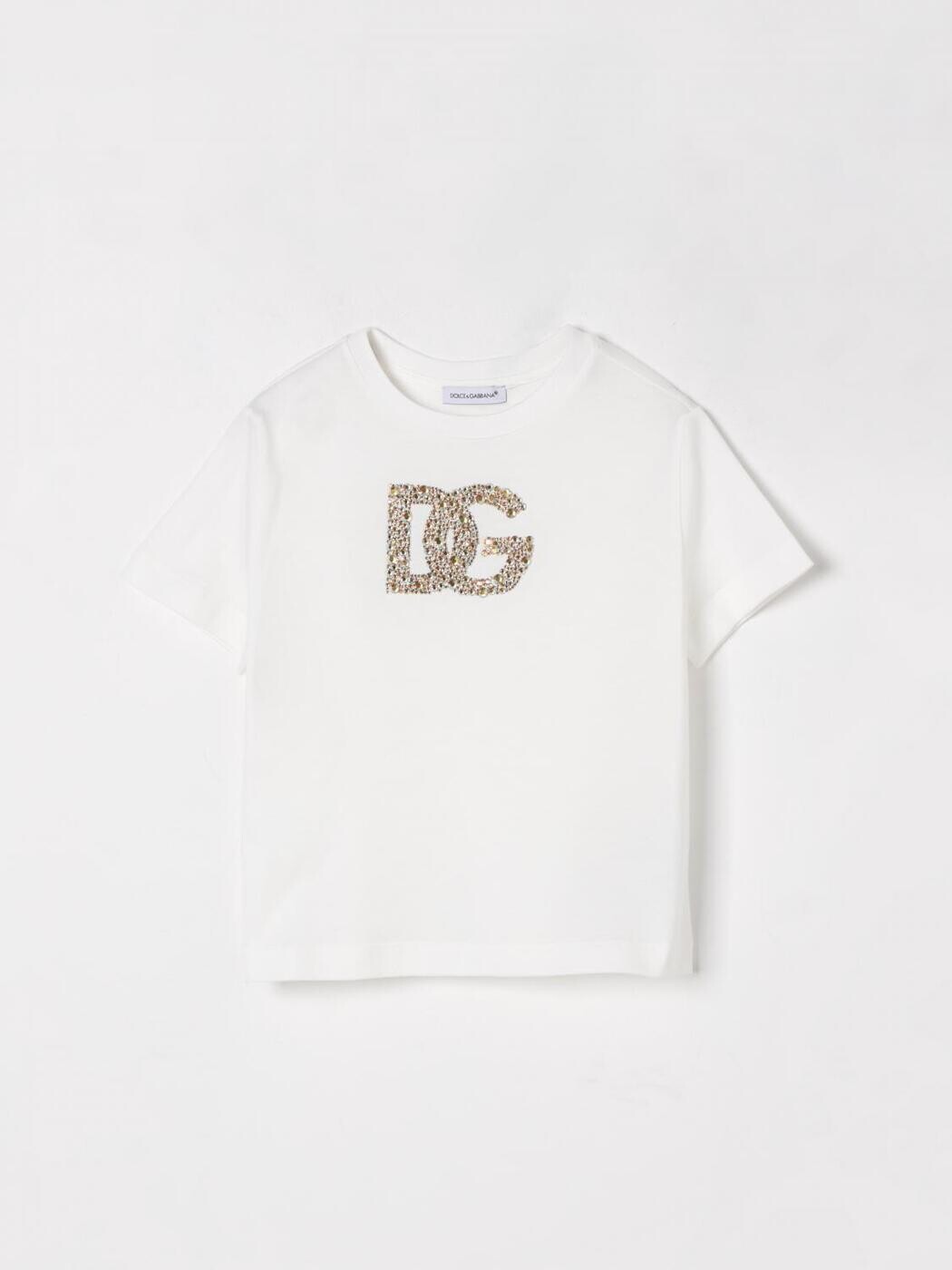 ドルチェ＆ガッバーナ DOLCE\u0026GABBANA ロング衣袂ティーシャツ ティーシャツ ガールズ 白いこと Long sleeve t-shirts L5JTOXG7O0X 関税 貨物輸送無料 2026SS gi