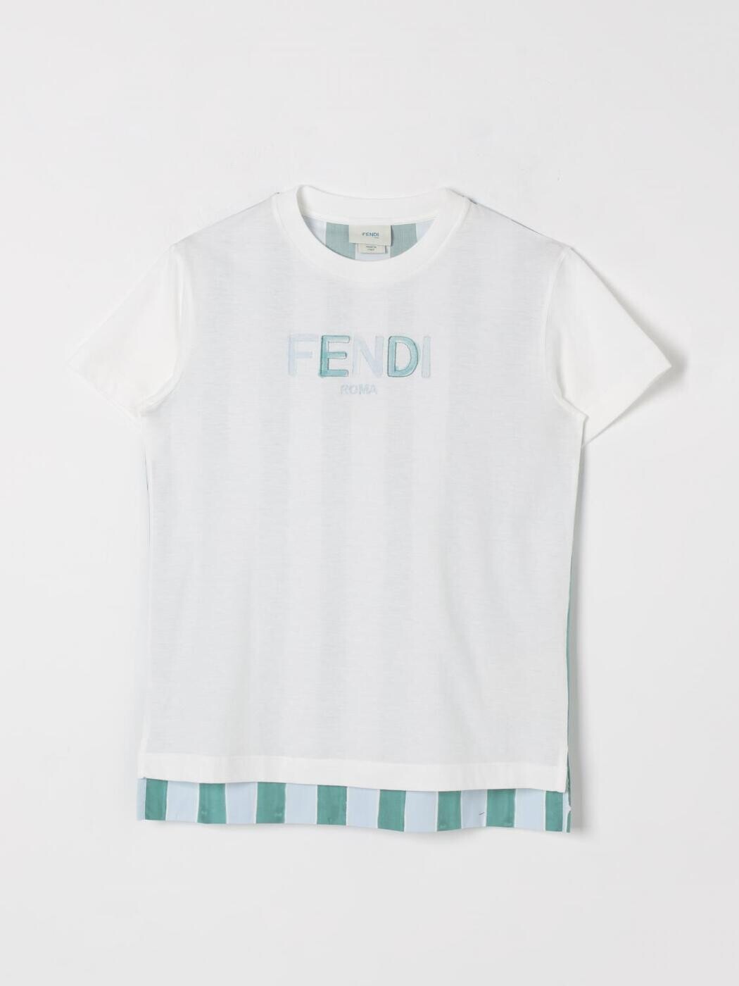 FENDI FENDI ロング衣袂ティーシャツ ティーシャツ ボーイズ 白いこと Long sleeve t-shirts JUI182AS67 関税 貨物輸送無料 2025SS gi