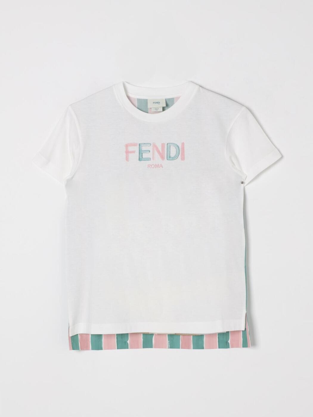 FENDI FENDI ロング衣袂ティーシャツ ティーシャツ ガールズ さくら色 Long sleeve t-shirts JUI182AS67 関税 貨物輸送無料 2025SS gi