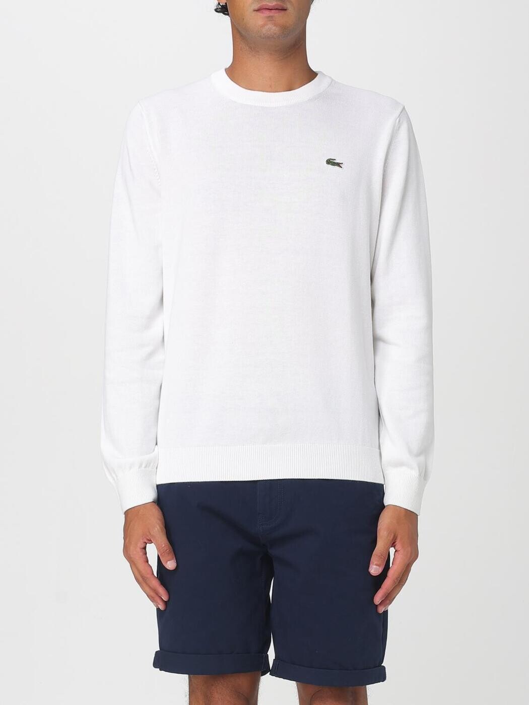 ラコステ LACOSTE プルオーバー 編み物御召しもの メンズ 白いこと Knitwear AH0128 White 関税 貨物輸送無料 2026SS gi