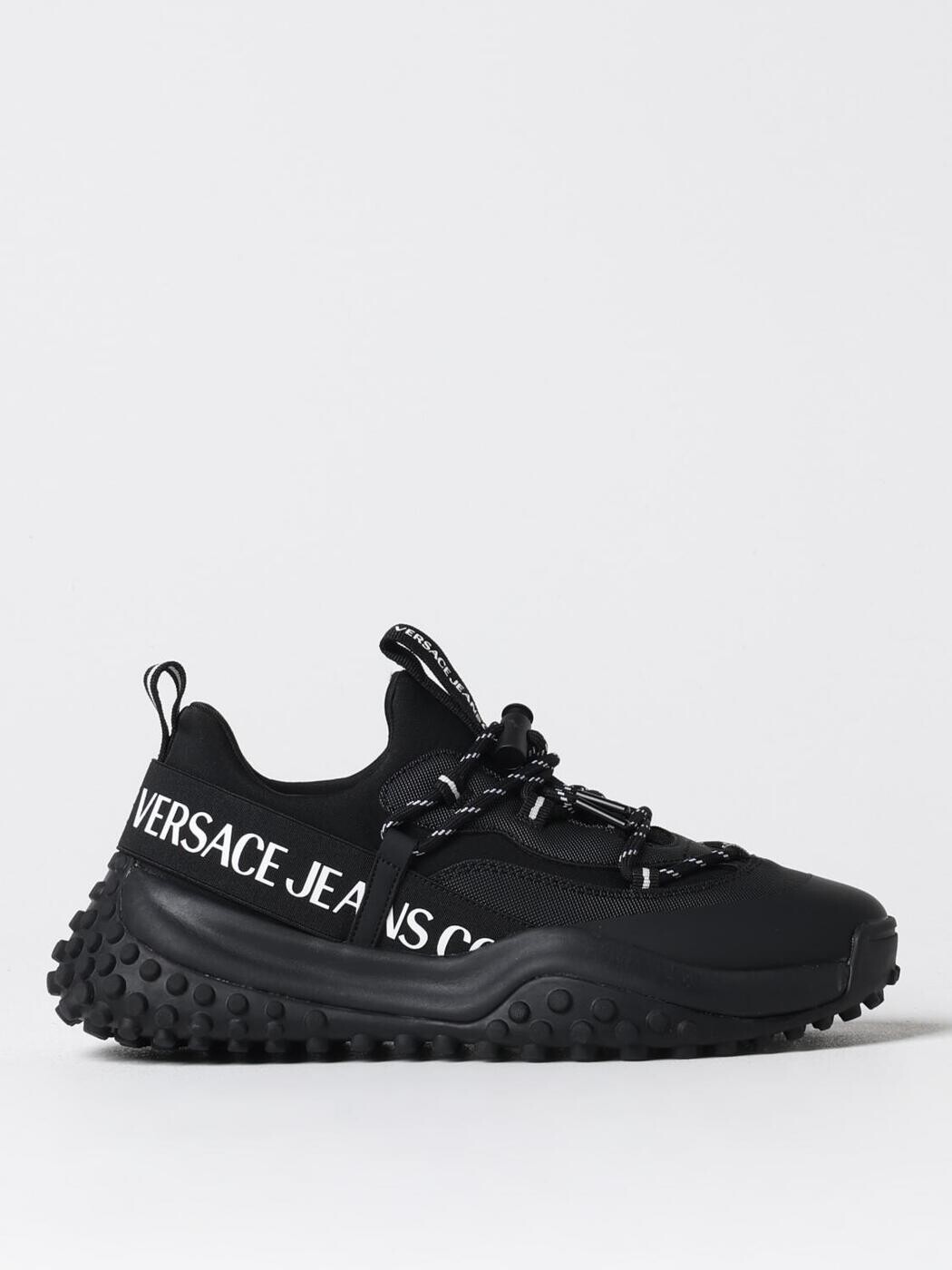 ヴェルサーチ ジーンズ クチュール VERSACE JEANS COUTURE スニーカー メンズ ブラック Sneakers 77YA3SN2ZS918 関税 送料無料 2024AW gi