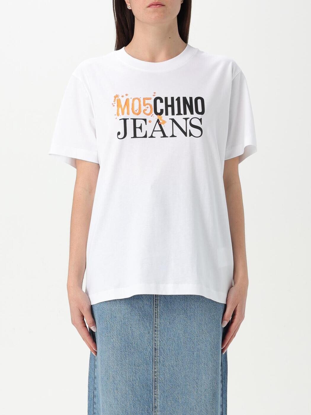モスキーノ デニム MOSCHINO JEANS スポーツシャツ プルオーバー レディース 白いこと T-shirts and polo shirts 07123732 関税 貨物輸送無料 2025AW gi