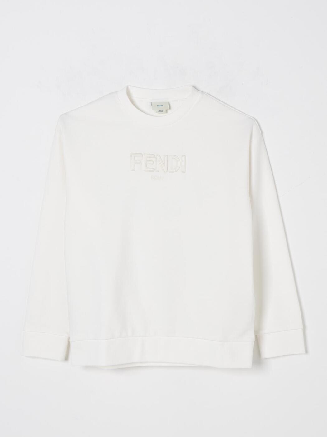 FENDI FENDI クルーネックジャンパー 編み物お召しもの ボーイズ 白いこと Crew neck jumpers JUH0915V0 関税 貨物輸送無料 2025AW gi