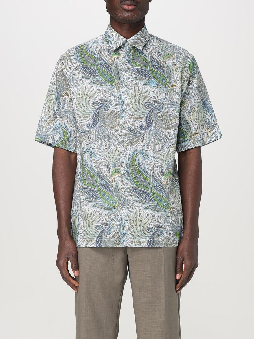 エトロ ETRO シャツ メンズ グリーン Shirts MRIC001199SA5F1 Green 関税 送料無料 2025AW gi｜BRANDSHOP「il Tesoro」