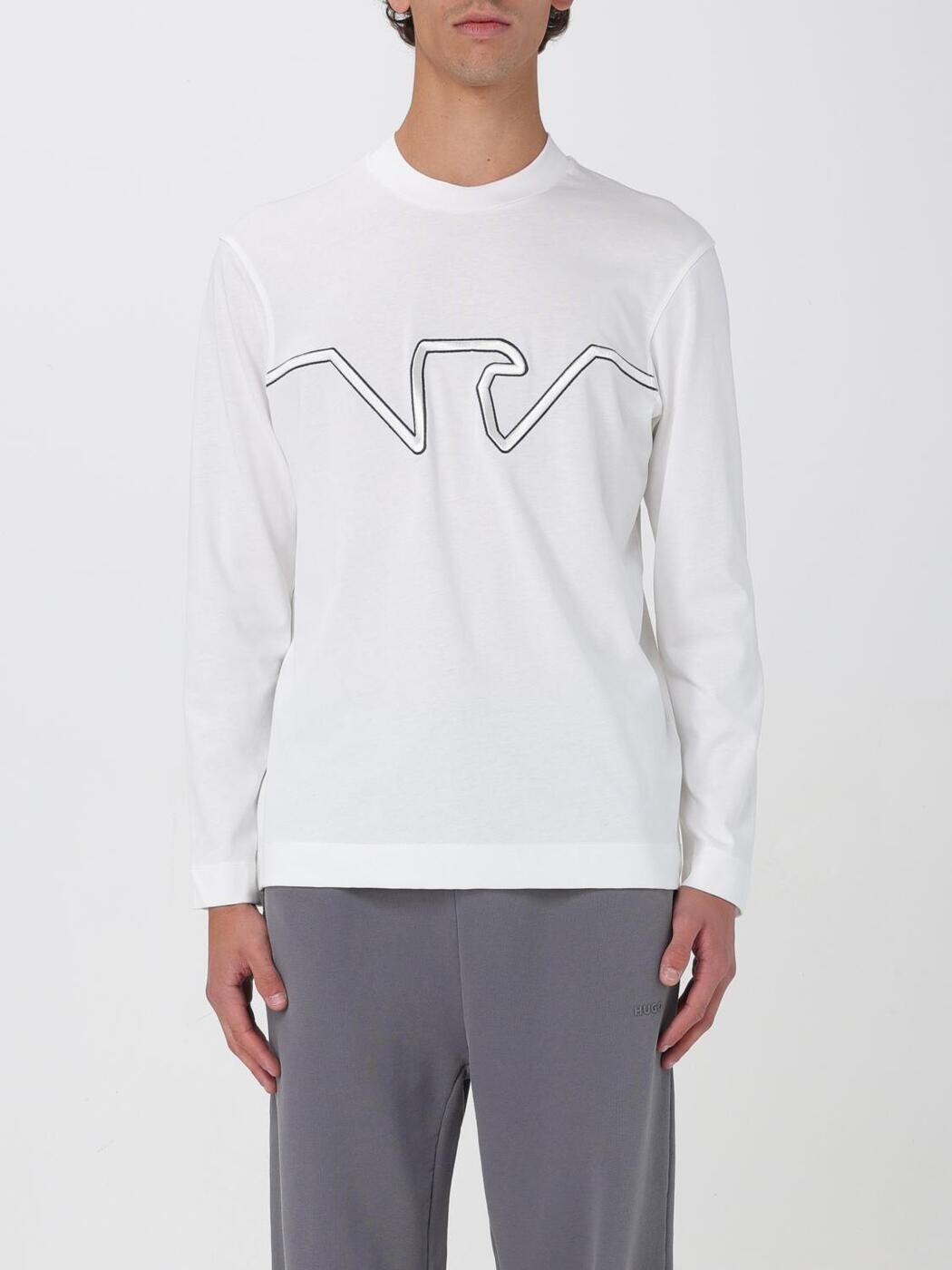 エン急性灰白髄炎 アルマーニ EMPORIO ARMANI プルオーバー 編み物御召しもの メンズ 白いこと Knitwear 6D1TDU1JWZZ White 関税 貨物輸送無料 2025SS gi