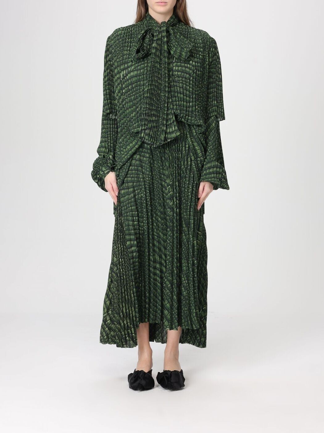 バレンシアガ BALENCIAGA 衣裳 御召しもの レディース 緑であること Dresses 814149TRLC9 関税 貨物輸送無料 2025SS gi
