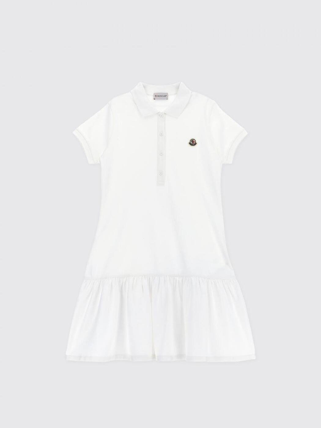 モンク線路 MONCLER ロングお召しもの お召しもの ガールズ 白いこと Long dresses 8I0001489AL2 関税 貨物輸送無料 2025AW gi