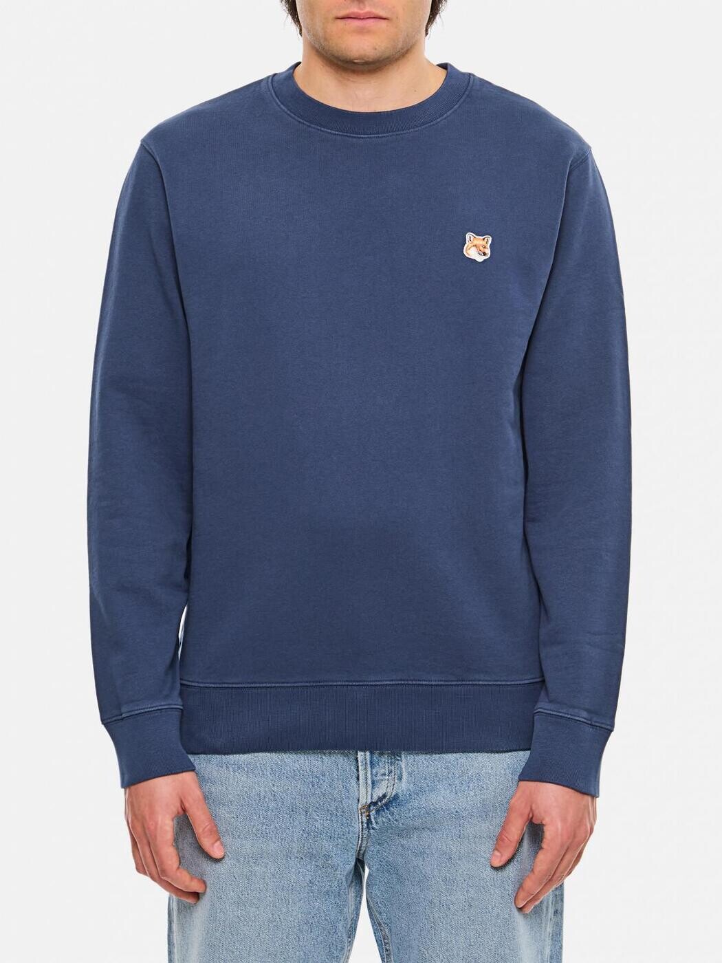 棲み家 狐狸 MAISON KITSUNE トレーナー 調教師 メンズ 青色 Sweatshirts LM00301KM0001 関税 貨物輸送無料 2025AW gi
