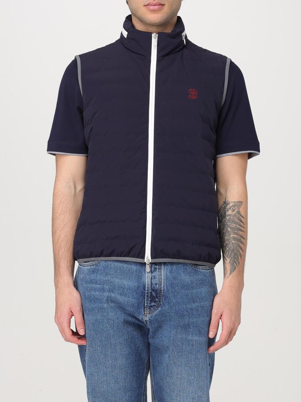 ブルネロ クチネリ BRUNELLO CUCINELLI ジレ より良い メンズ 青碧 Vests MM49A7460G 関税 貨物輸送無料 2026SS gi
