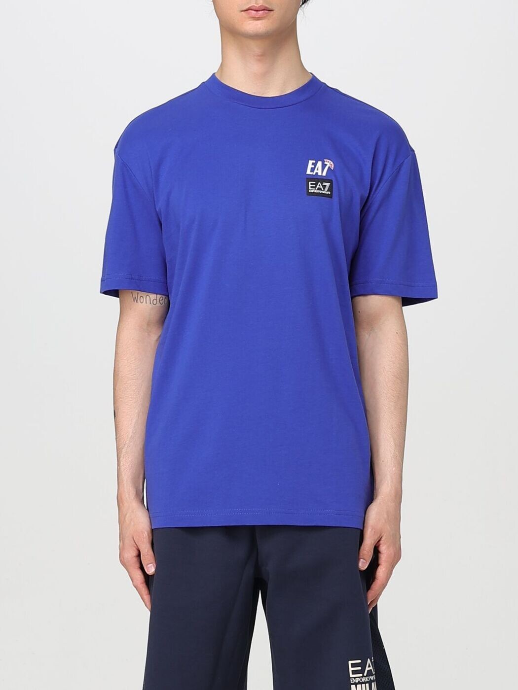 イーエーセブン EA7 Tシャツ メンズ ブルー T-shirts 7M000118AF13244 Blue 関税 送料無料 2025AW gi｜BRANDSHOP「il Tesoro」