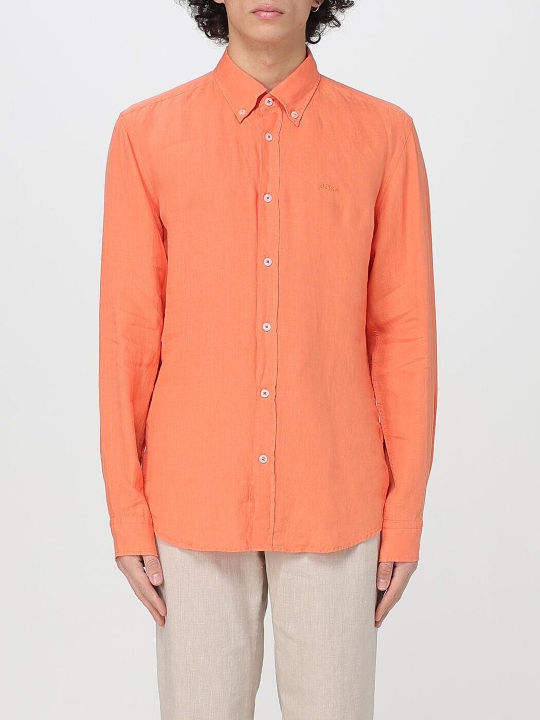 元締め BOSS プルオーバー メンズ オレンジ色 Shirts 50520283 関税 貨物輸送無料 2025AW gi メンズファッション-トップス