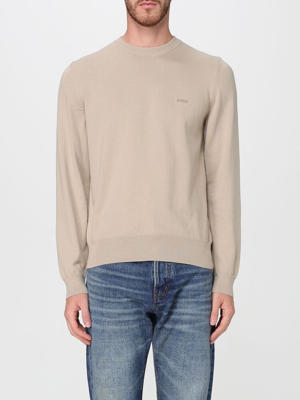 雇い主 BOSS プルオーバー 編み物御召しもの メンズ ベージュ Knitwear 50506023 Beige 関税 貨物輸送無料 2025AW gi