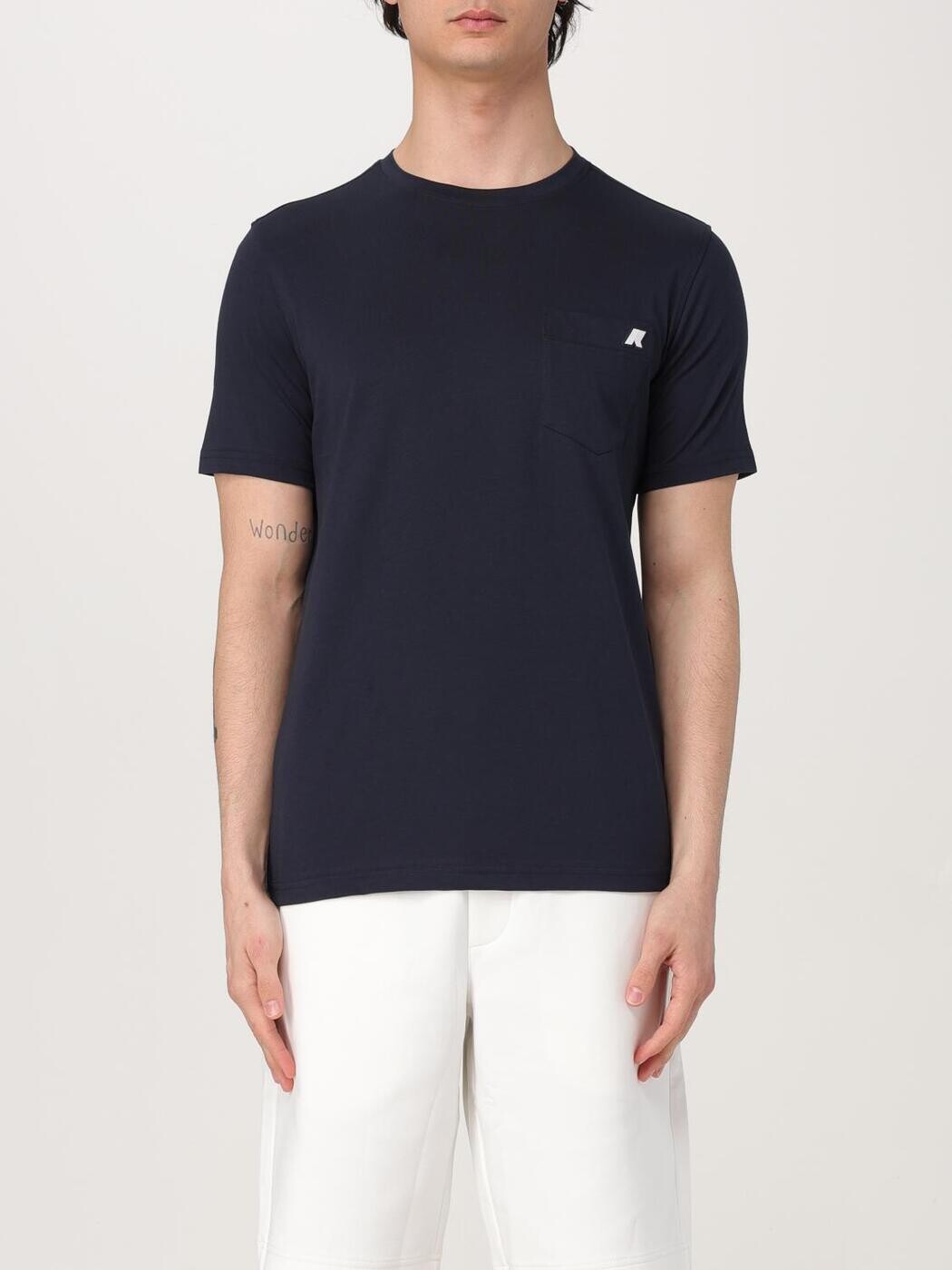 ケイ通い路 K-WAY プルオーバー メンズ 青色 T-shirts K31368W 関税 貨物輸送無料 2025AW gi