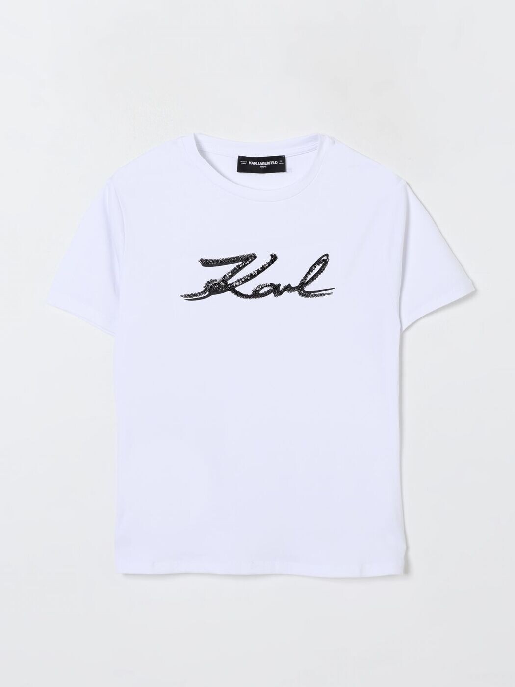 長い巻き毛 ラガーフェルド KARL LAGERFELD ロング捩りプルオーバー プルオーバー ガールズ 白いこと Long sleeve t-shirts Z30485 関税 貨物輸送無料 2025SS gi