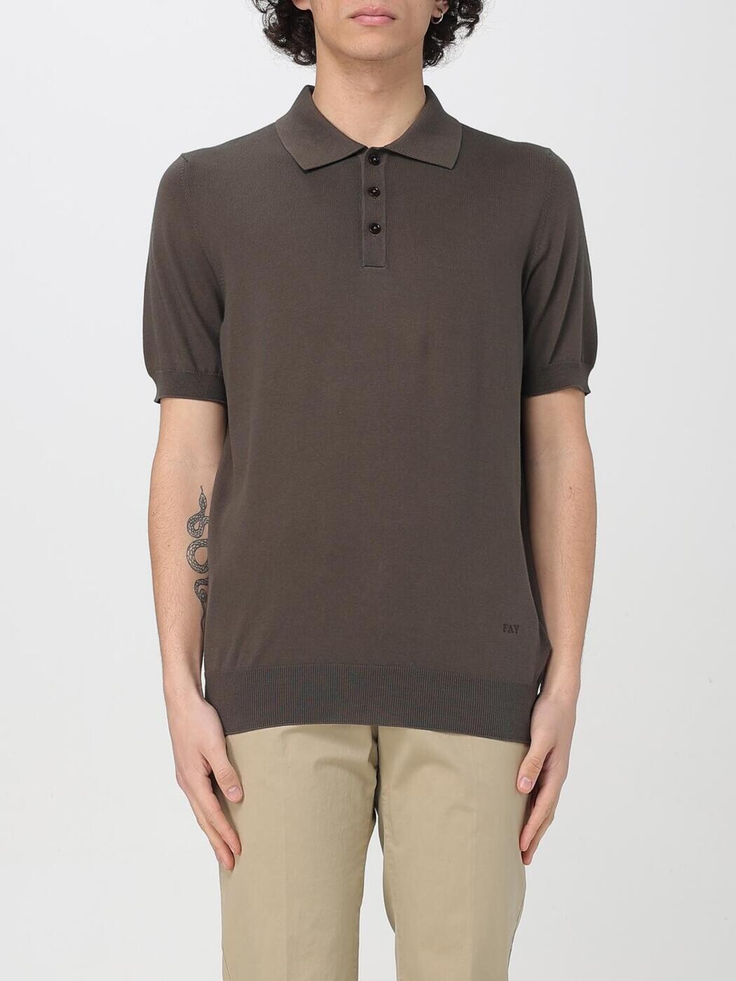 フェイ FAY ポロシャツ メンズ ブラウン Polo shirts NMMC150172TOHP Brown 関税 送料無料 2025AW gi｜BRANDSHOP「il Tesoro」