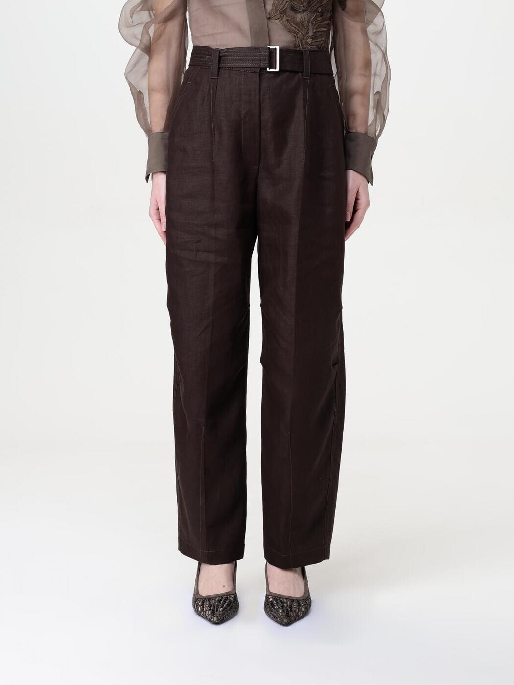 ブルネロクチネリ BRUNELLO CUCINELLI ズボン パンツ レディース ブラウン Trousers ML142P8559 Brown 関税 送料無料 2025AW gi｜BRANDSHOP「il Tesoro」