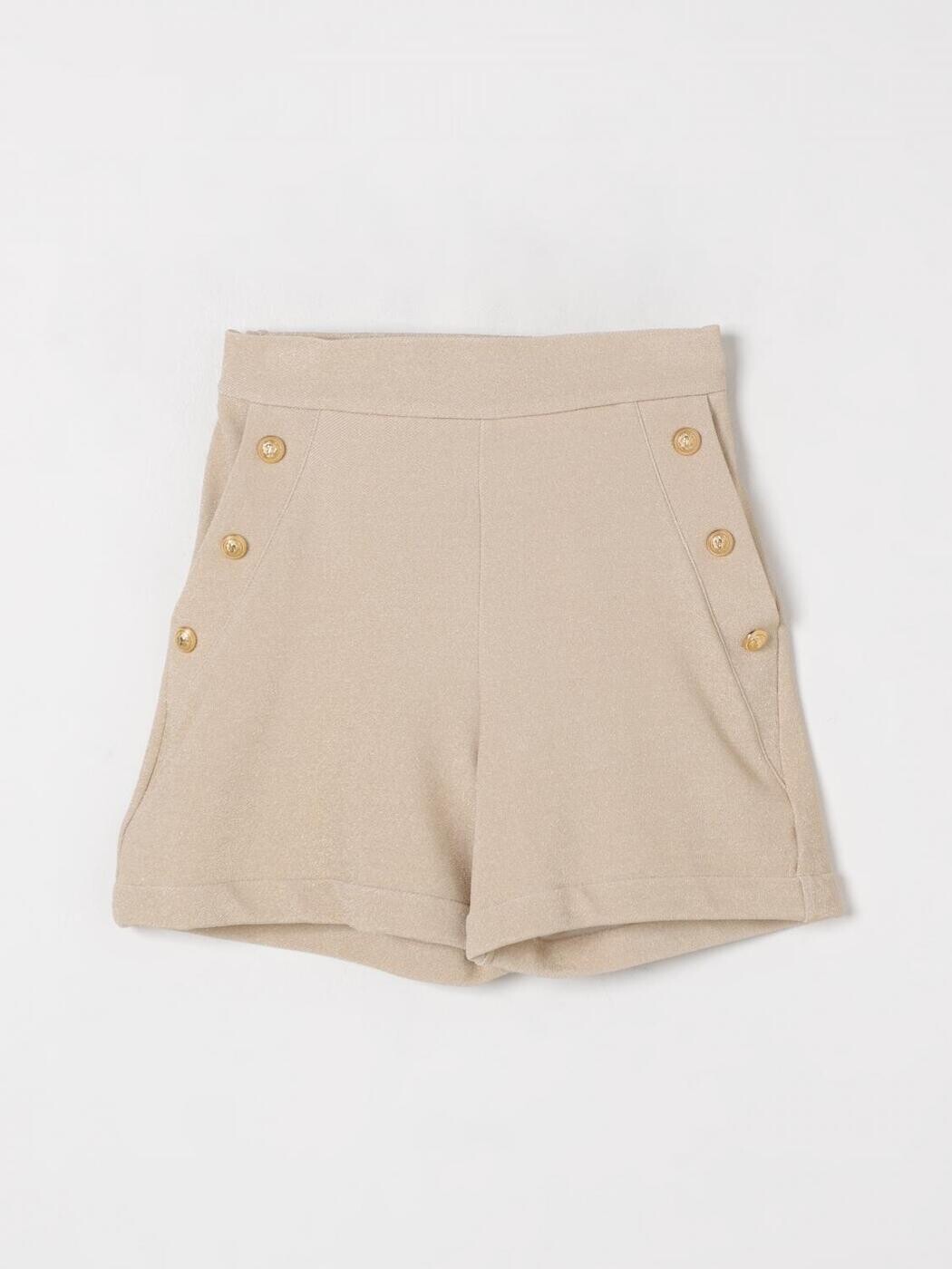 バルマン BALMAIN 遊撃手ズボン下 ズボン下 さる股引き ガールズ ゴールド Shorts BW6C89F0201 関税 貨物輸送無料 2025AW gi