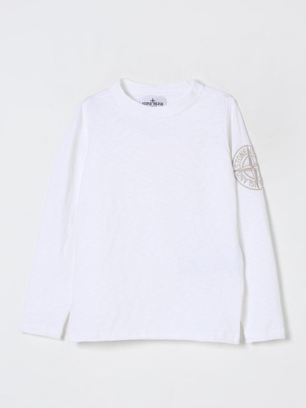 石ころ 島 STONE ISLAND JUNIOR クルーネックジャンパー 編み物御召しもの ボーイズ 白いこと Crew neck jumpers 5100012S00B0 関税 貨物輸送無料 2025AW gi