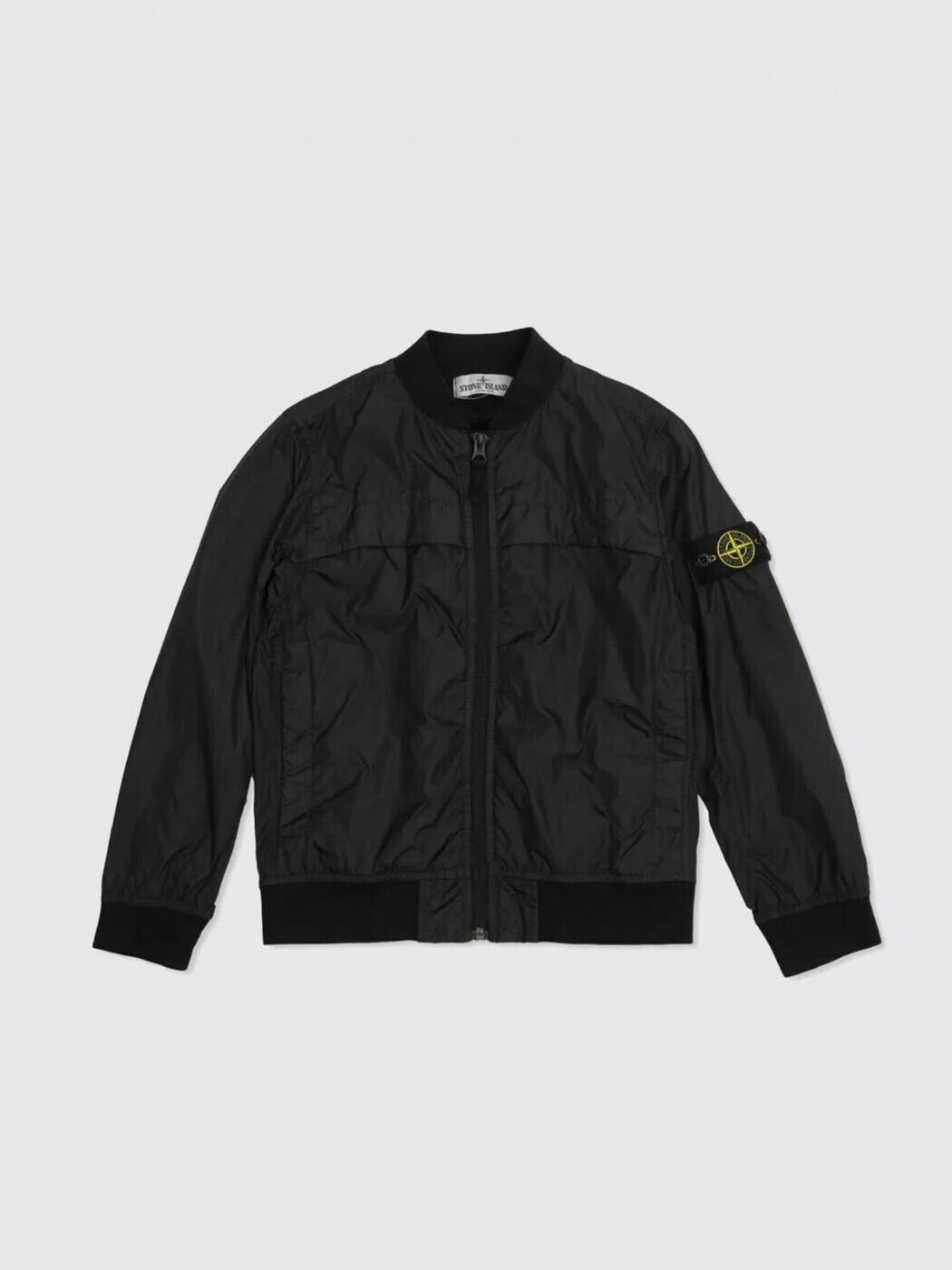 石ころ 島 STONE ISLAND JUNIOR ボンバージャケット 上衣 ボーイズ 黒いこと Bomber jackets 4100003S0033 関税 貨物輸送無料 2025SS gi
