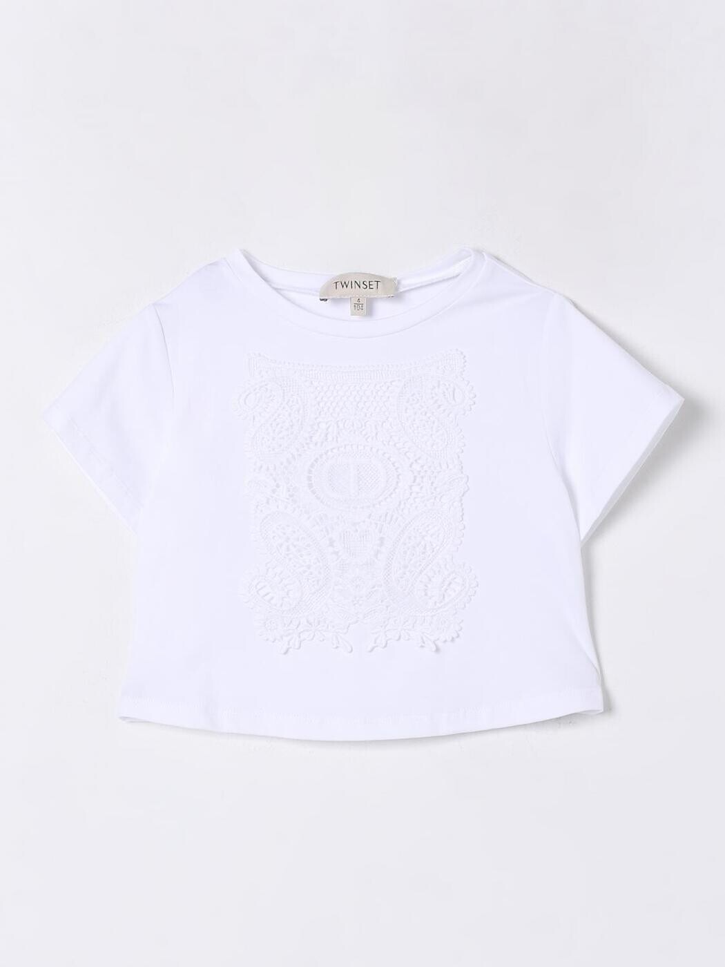 ツイン仕掛ける TWINSET ロング捩りプルオーバー プルオーバー ガールズ 白いこと Long sleeve t-shirts 251GJ2480 関税 貨物輸送無料 2025AW gi