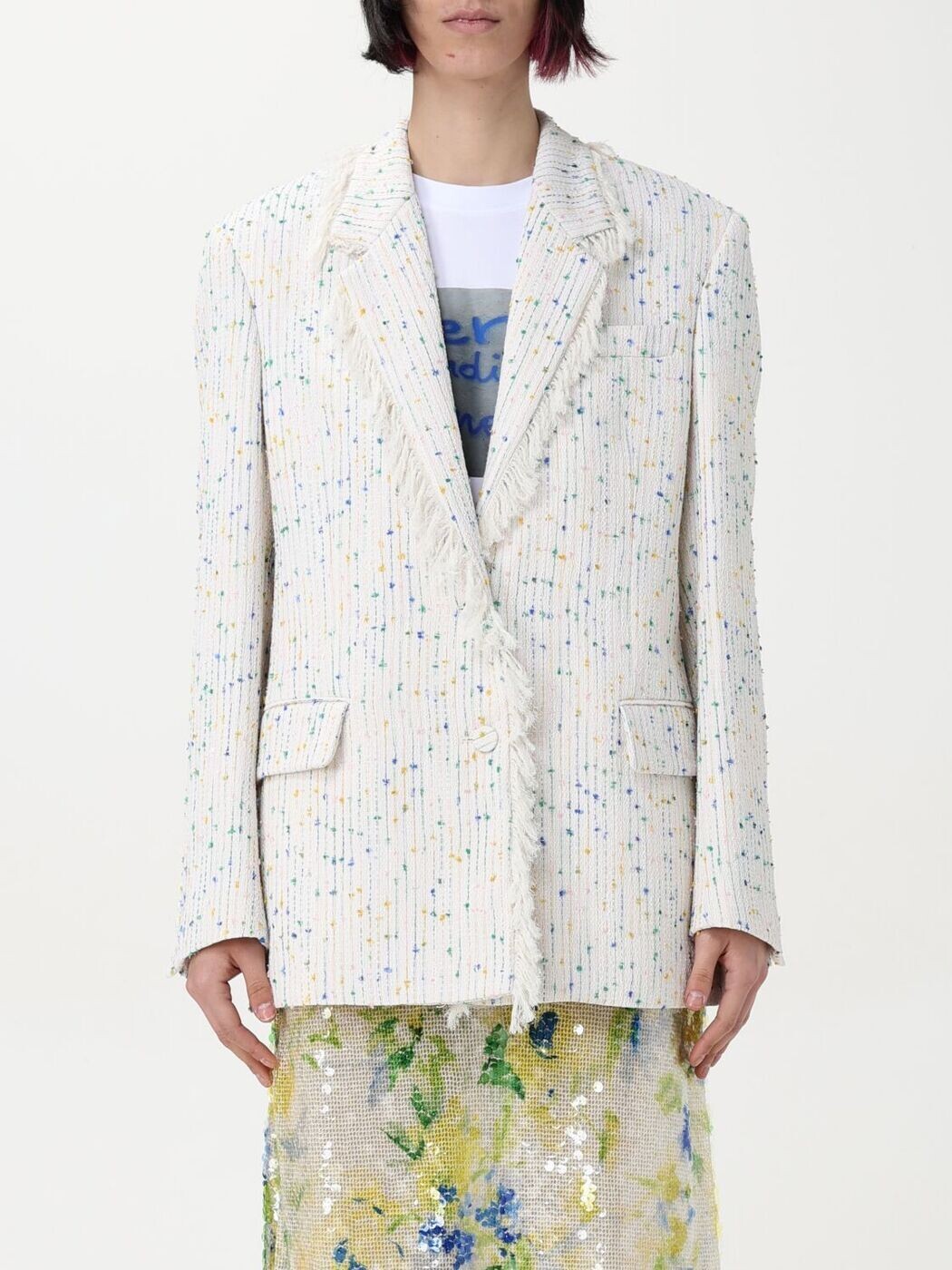 エムエスジーエム MSGM スーツジャケット スーツ ジャケット レディース ホワイト Suit Jackets 3842MDG07 257307 White 関税 送料無料 2025SS gi|BRANDSHOP「il Tesoro」