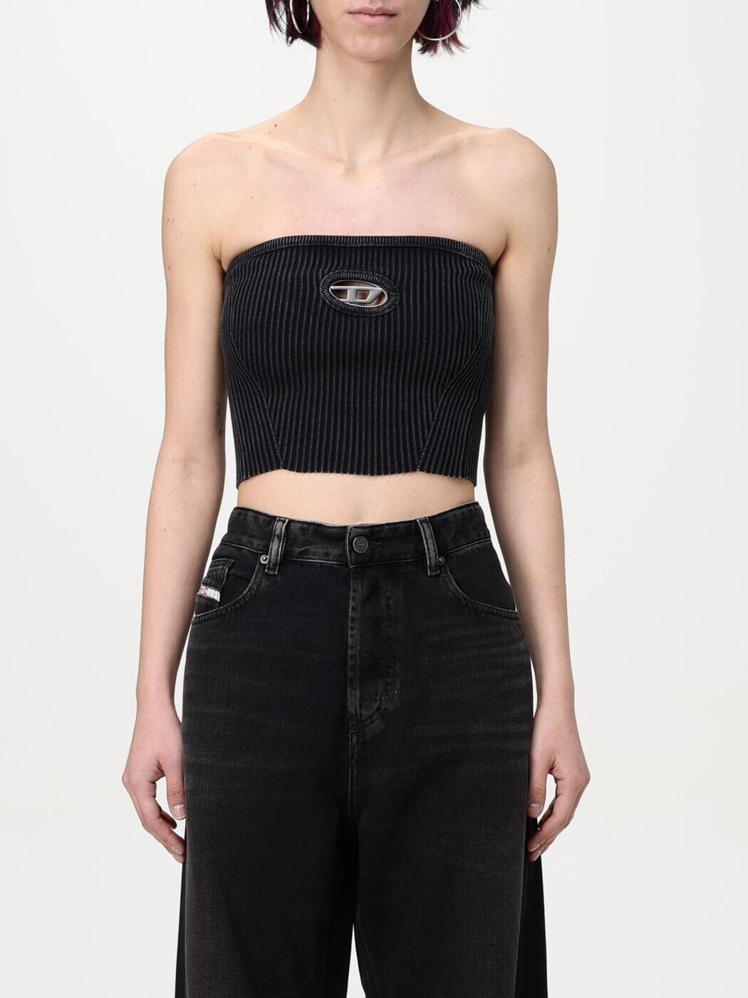 ディーゼル DIESEL Tシャツ トップス レディース ブラック T-shirts and tops A148130AKBQ Black 関税 送料無料 2025AW gi｜BRANDSHOP「il Tesoro」