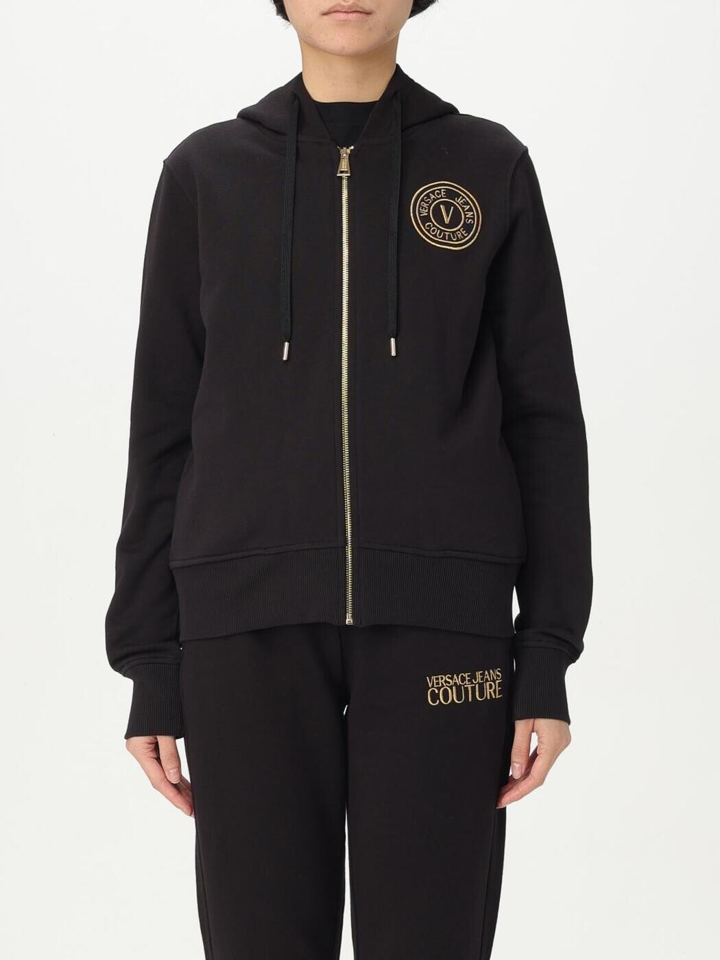 ヴェルサーチェ・ジーンズ・クチュール VERSACE JEANS COUTURE 調教師 レディース 黒いこと Sweatshirts 78HAIT00CF01T 関税 貨物輸送無料 2025SS gi