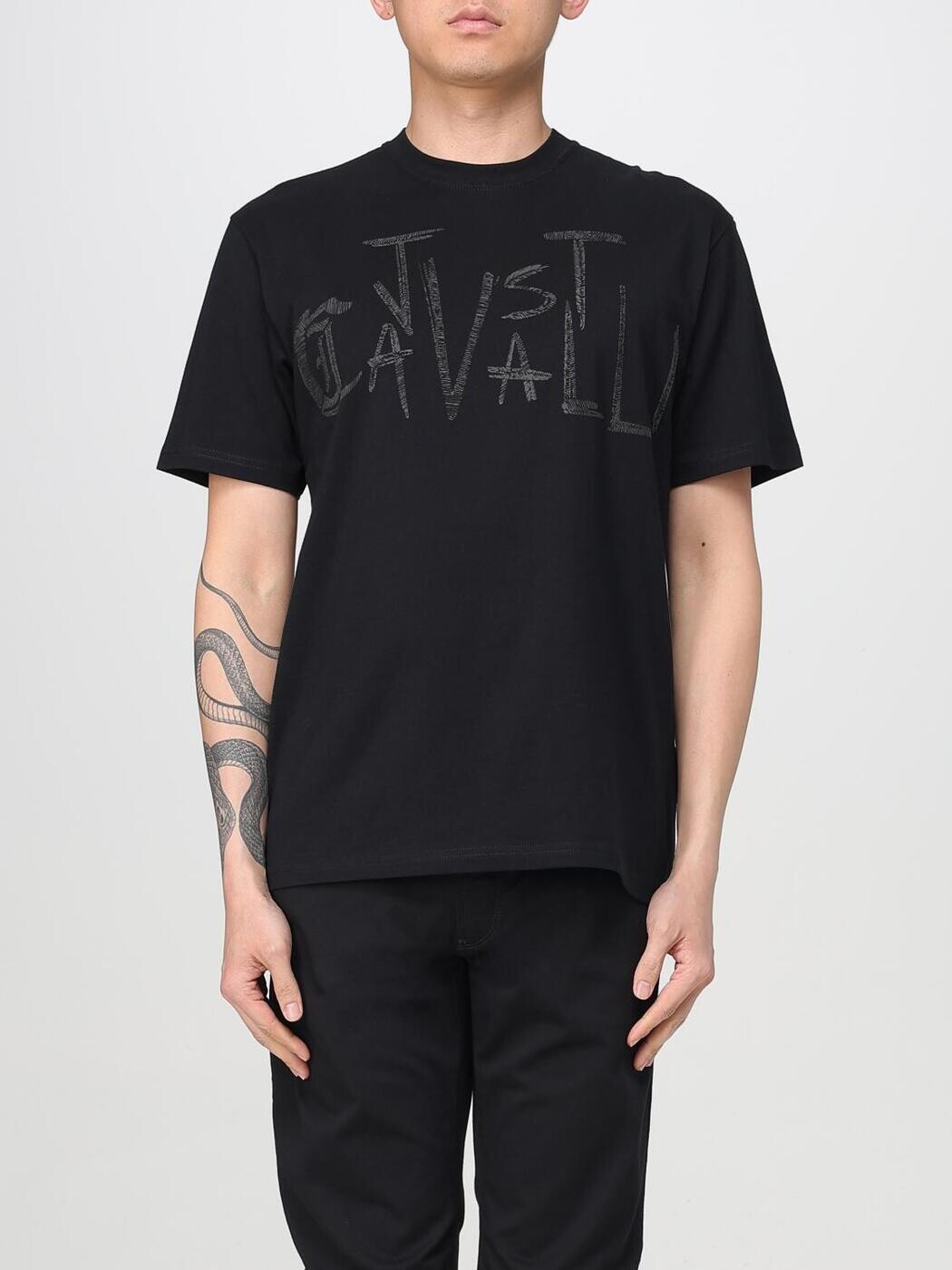 ジャスト カヴァリ JUST CAVALLI Tシャツ メンズ ブラック T-shirts 78OAHT03CJ500 Black 関税 送料無料 2025SS gi｜BRANDSHOP「il Tesoro」