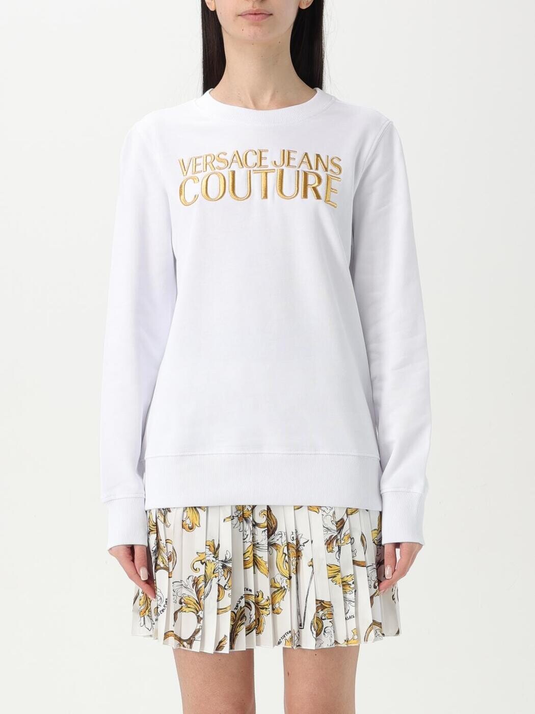 ヴェルサーチェ・ジーンズ・クチュール VERSACE JEANS COUTURE 調教師 レディース 白いこと Sweatshirts 78HAIT06CF01T 関税 貨物輸送無料 2025SS gi